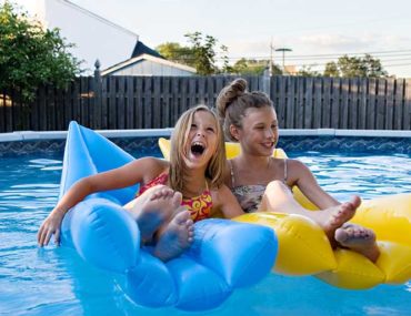 kids playing in pool